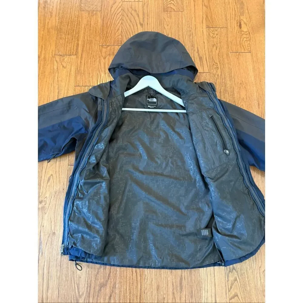 The North Face Hyvent shell jacket size large grey and navy